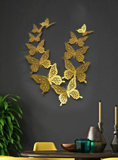 12pcs 3D Gold Butterfly Sticker Home Decor
