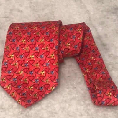 Robert Talbott Studio Silk Tie Mens Red Floral Designer Necktie Made in USA