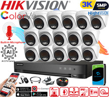 HIKVISION 3K COLORVU CCTV SYSTEM 5MP DVR OUTDOOR NIGHTVISION SECURITY CAMERA KIT