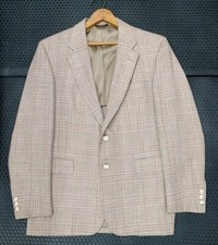 Vintage Mens CRICKETEER Wool Plaid Sport Coat Jacket Blazer 43Reg