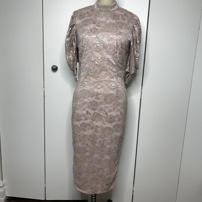 NWT AX Paris Lace Bodycon Midi Dress S/S Dusty Pink Size 6 | eBay