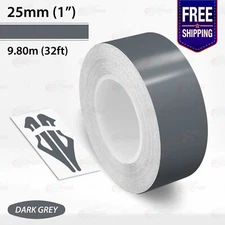 DARK GRAY 1" PIN STRIPE Car Model Motorcycle Decal TAPE Vinyl Sticker 25mm