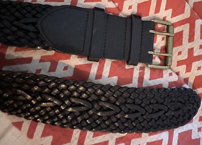 Lauren Ralph Lauren Black Woven Leather Belt NEW Women’s Size Medium NWT Lauren Ralph Lauren Women main image 2