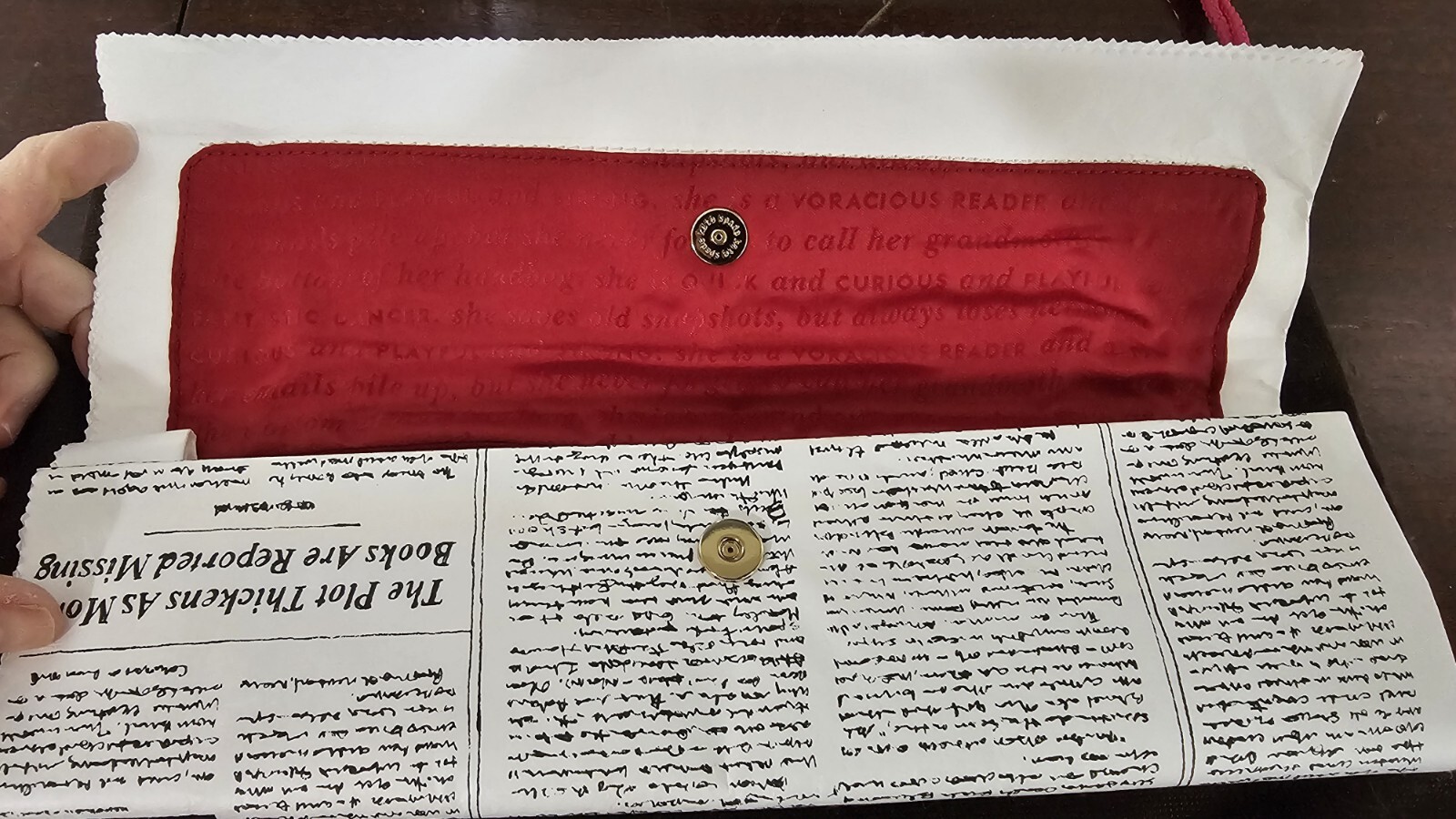 Kate Spade NEW YORK JOURNAL Newspaper Clutch PURSE and STORAGE BAG eBay
