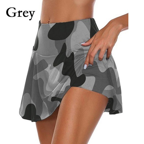 Women High Waist Plain Mini Skirt Shorts Flared Pleated Tennis Gym Skater Skirts - Picture 34 of 54