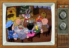 BUGS BUNNY CHRISTMAS CAROL TV Fridge MAGNET 2" x 3" art nostalgic looney tunes