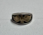 NAVAJO TED OTT Ring Sterling Silver Eagle Man/Woman Band Biker Vintage
