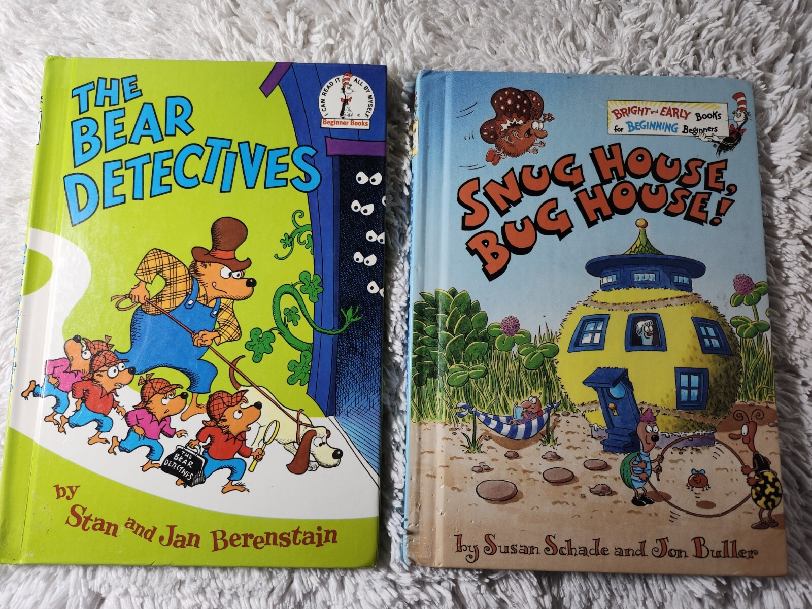 2 Unique Children's Dr Seuss Beginner Books, The Bear Detective & Snug House HC
