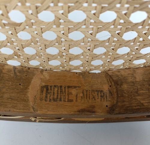Wooden Vintage Thonet Chair Marked Bistro Ice Cream Parlor Rush Cane Seating Aus - Picture 10 of 10