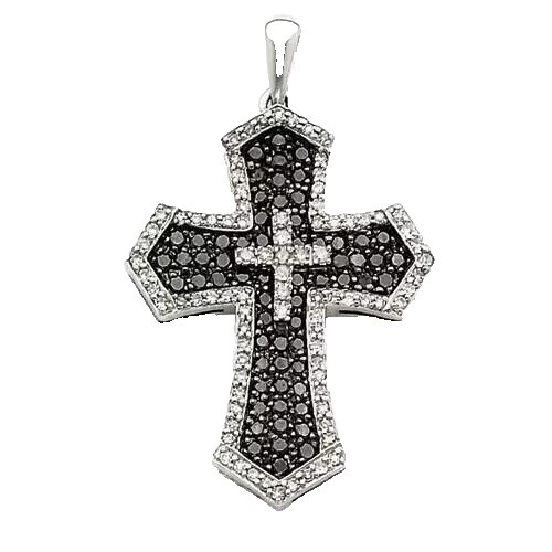 Collier Long Gun Metal Avec Pendentif Franges Et Pierres Noires Facettées - Neuf Sans Emballage