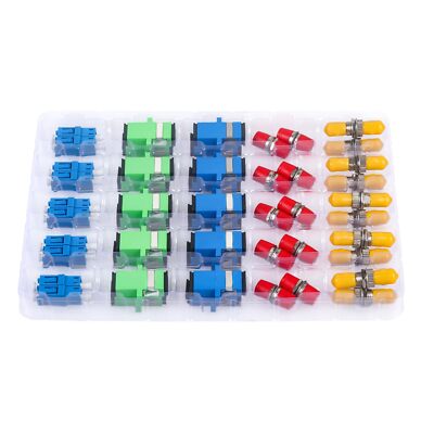 50 Pcs Fiber Optic Couplers Kit SC/UPC SC/APC ST LC FC Cables Adapter 5 Styles