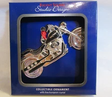 Regent Square MOTORCYCLE BIKER European Crystals Christmas Ornament