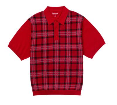 トップス Supreme Plaid knit ss Polo M Plaid Knit S/S Polo - spring/summer 2024 - Supreme