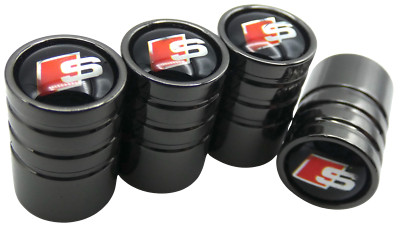 Metallic Black Tire Caps 4x Metallic Black Tire Valve Stem Caps For Ford &amp; Universal Fit &ndash; Car, Truck Accessory Universal Valve Stem Caps