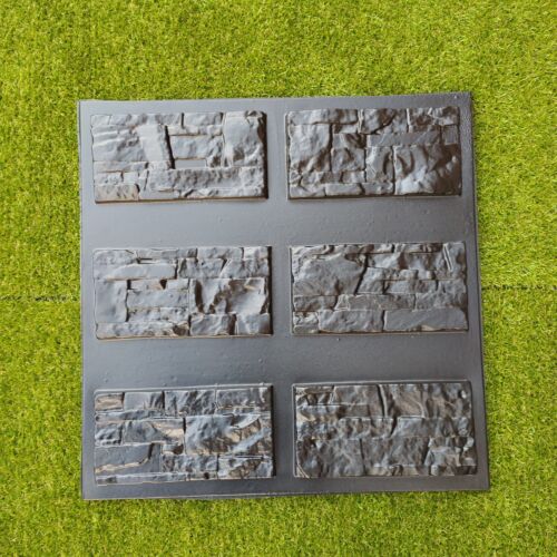 *MARK* Set of 6 Plastic Molds Wall Stone Form Plastic mold for Plaster Concrete