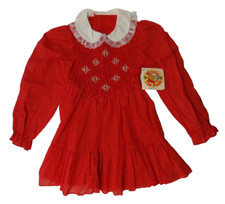 NWT Winnie The Pooh Sears 5 24-44" Red Dress 80s 90s VTG Walt Disney Made in USA