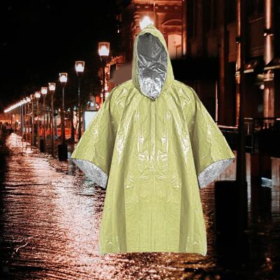 Emergency Rain Poncho, Raincoat with Hood Reusable Rain