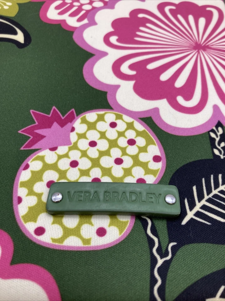Vera Bradley Neoprene Cushioned Tablet Case Olivia Pattern Green Pink Black - Image 2 of 4