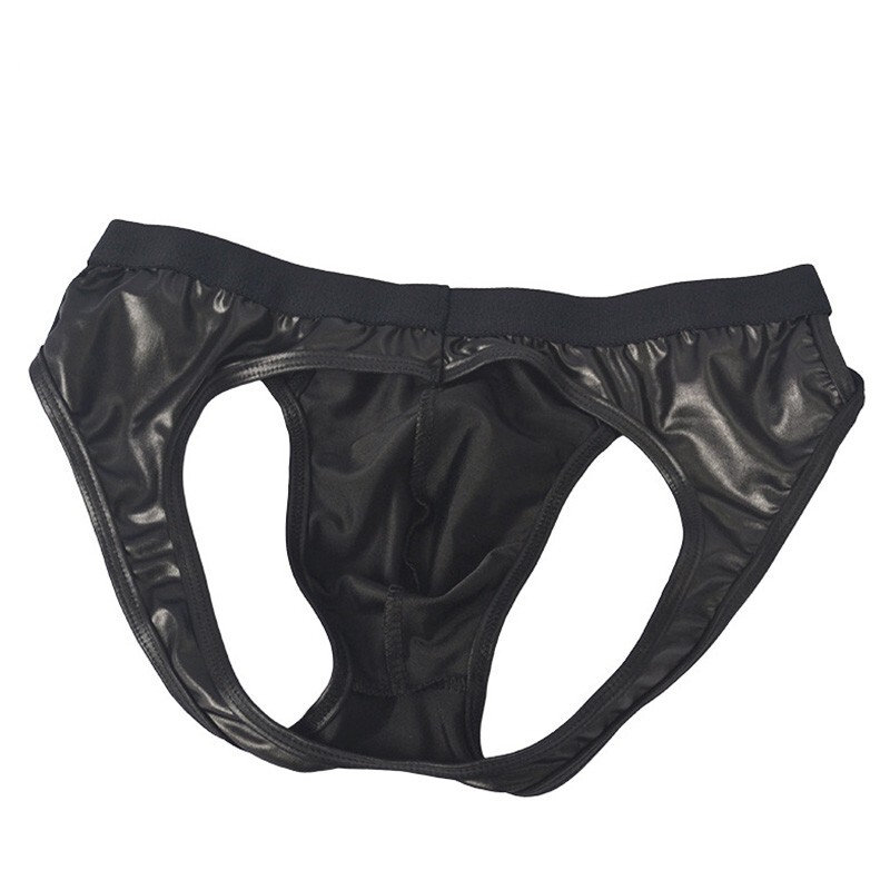 Männer‑Jockstrap Aus PU‑Leder Mit Reißverschluss – Sportliches Suspensorium, Atmungsaktiv, Für Fitness & Sport