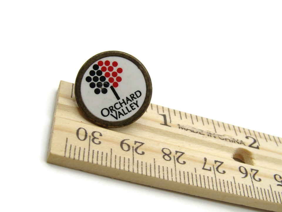 Orchard Valley Pin Vintage White Background Gold Tone eBay