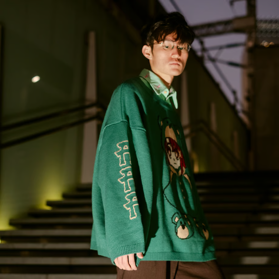 serial experiments lain Bear lain Revolution Knit Sweater Dark