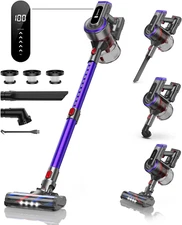 Cordless Vacuum Cleaner, 450W 40Kpa Vacuum Cleaners for Home, Max 55Mins Anti-Ta
