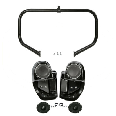 Lower Vented Leg 6.5'' Speaker Engine Bar Fit For Harley Street Road Glide 14-Up
