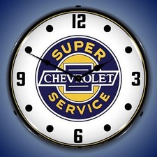Chevrolet Super Service Wall Clock Led Lighted Chevrolet Super Service Wall Clock Led Lighted