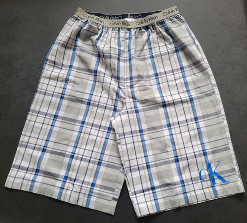NWOT Calvin Klein Gray/Blue Plaid Tartan Boys Boxer Shorts Underwear XL 14-16