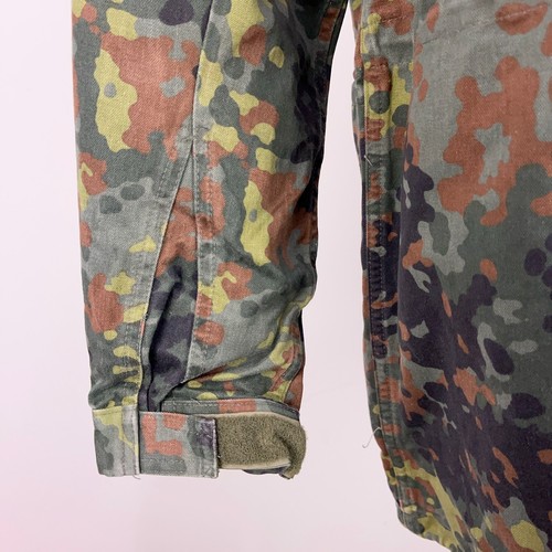 German Bundeswehr Flecktarn Camo Military Parka Jacket GR3 XL Short Hood - Picture 12 of 14