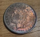 1884-P MORGAN  DOLLAR 💎 GEM BU 🔥 TERMINAL RAINBOW COLOR MONSTER LUSTER! MS++++