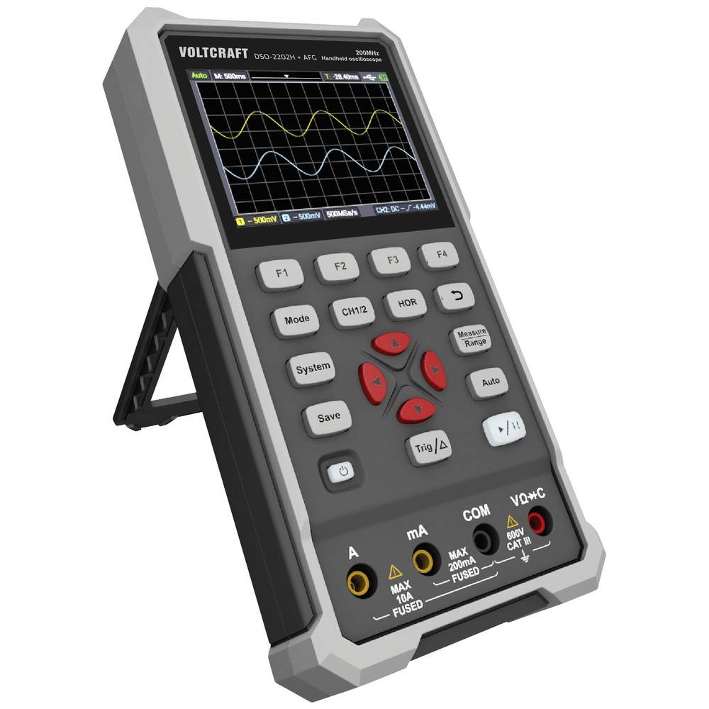 Oscilloscope haute précision VOLTCRAFT DSO-2202H combiné AFG 200 MHz à 2 canaux