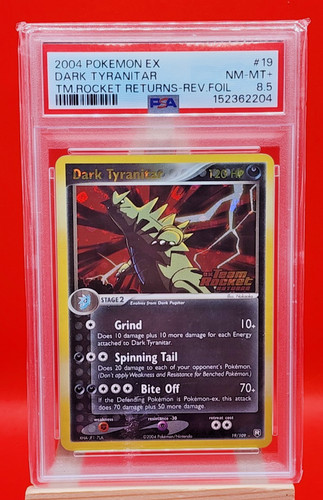 Dark Tyranitar graded PSA 8.5 for sale on eBay