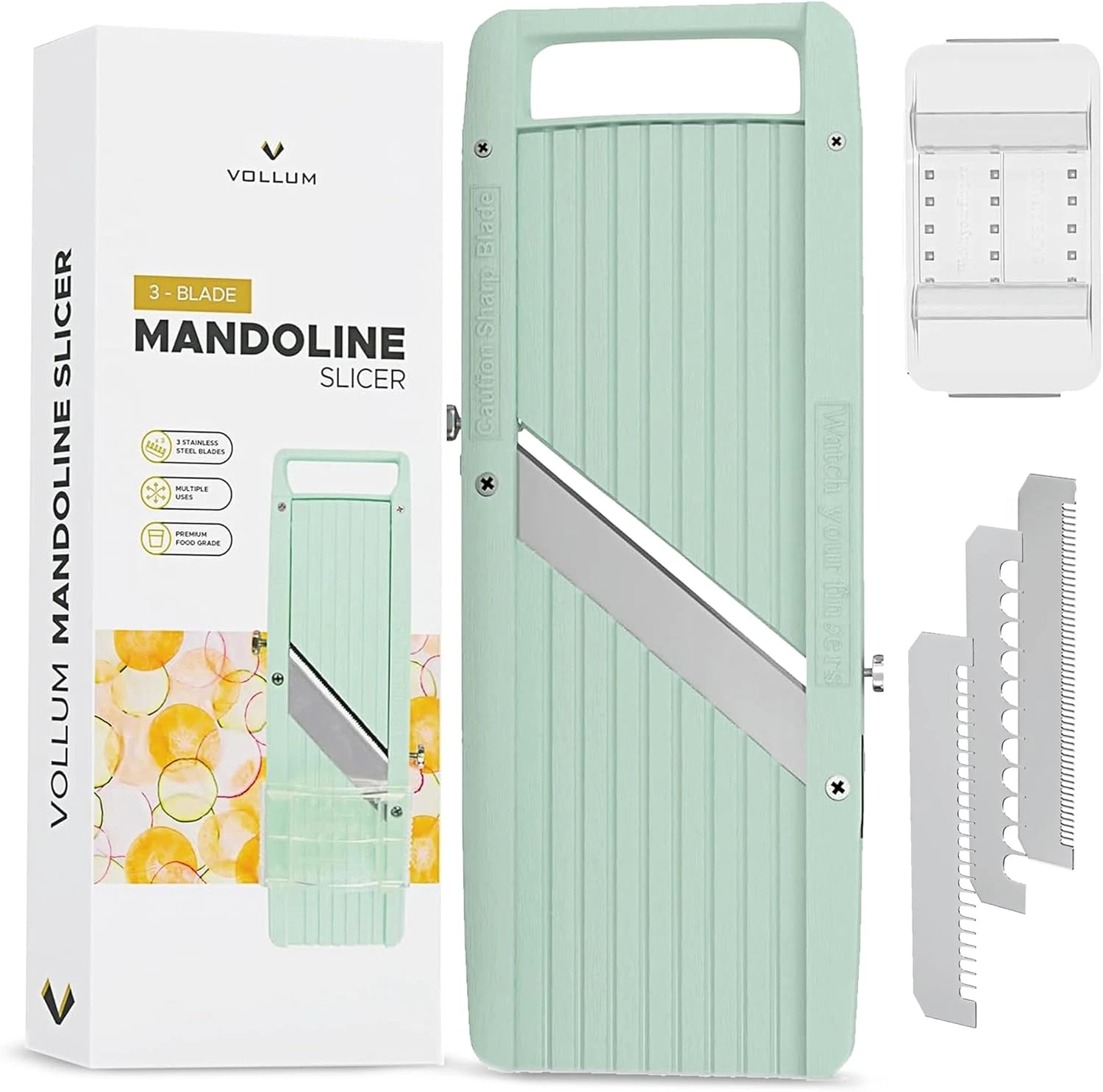 Professional Japanese Mandoline Slicer with Interchangeable Stainless Steel Blad