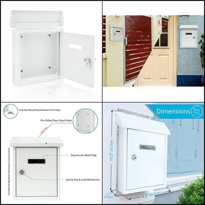 mailbox wall mount outdoor locking weatherproof wall-mount steel box outside