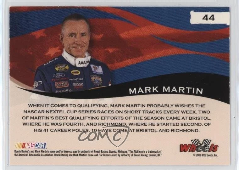2006 Wheels American Thunder Hot Rod Mark Martin #44 HOF - Image 2 of 2