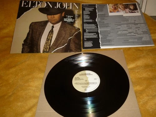 ELTON JOHN BREAKING HEARTS ORIGINAL UK 1ST PRESS 80s LP EX COMBINED POSTAGE