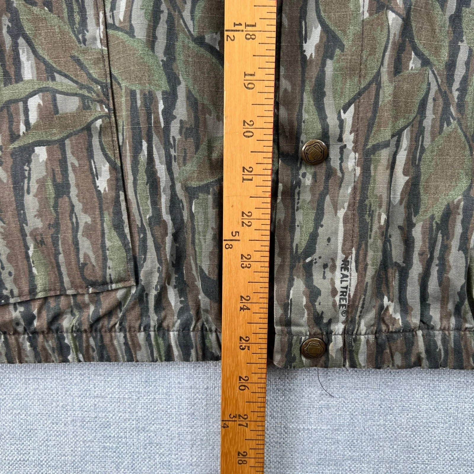 Vintage Liberty Camo Bomber Jacket Mens XL Realtree Treebark Hunting USA Made image 8