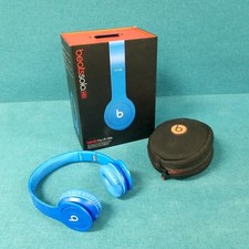 Beats by Dr. Dre Solo HD WIRED Blue Over-Ear Headphones TESTED  WORKING 