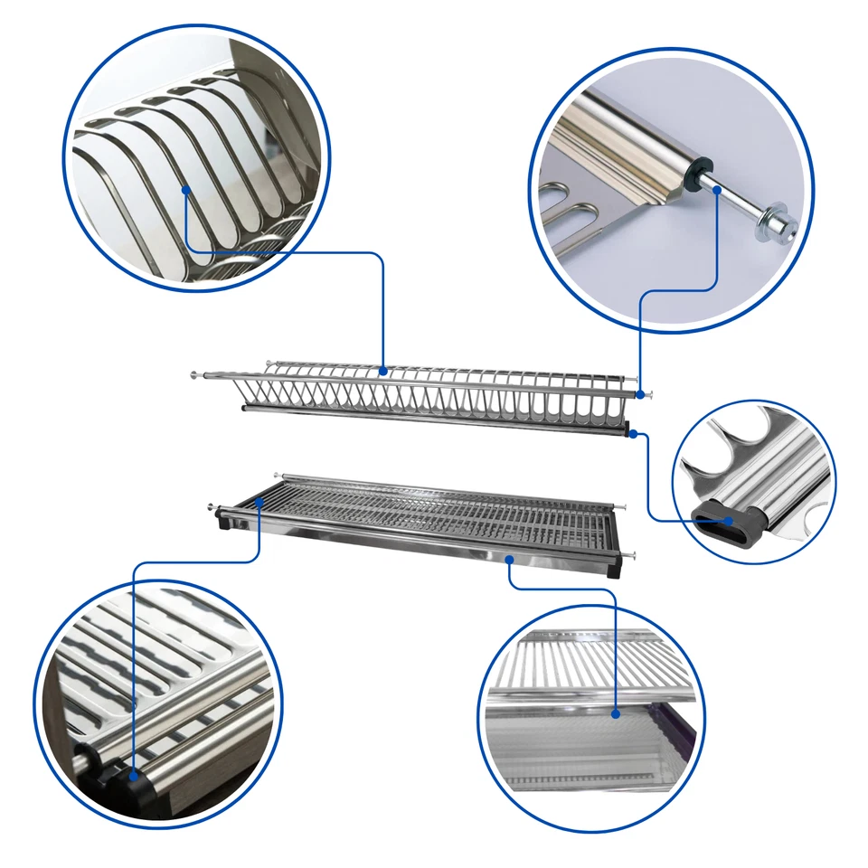 Escurreplatos Ajustable en Acero Inox Con Bandeja Recogegotas - Varios Módulos - Imagen 2 de 4