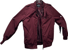 Members Only Jacket Full Zip Iconic Bomber Racer 80s 90s VINTAGE WINE Medium EUC