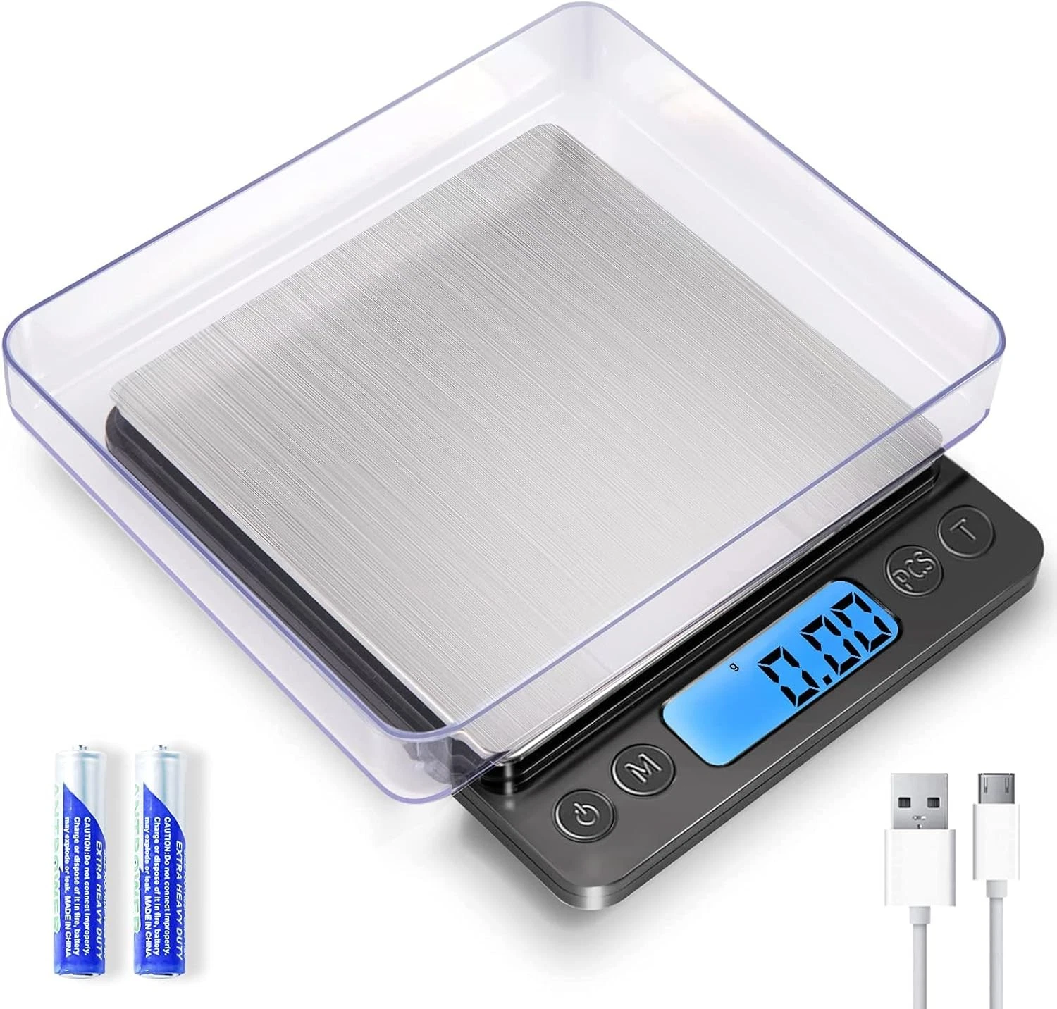 Small Digital Gram Scale 1000g by 0.01g High Accuracy Scale Food Ounces & Grams