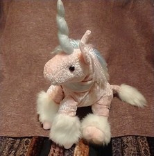 Vintage 2001 Commonwealth Plush Unicorn 14" Tall White Pink Stuffed Plushie
