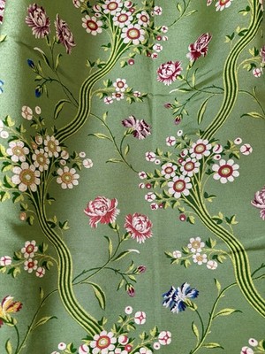 French Pierre Frey Floral Garland Fabric ~ Apple Green ~ Comoglio Paris
