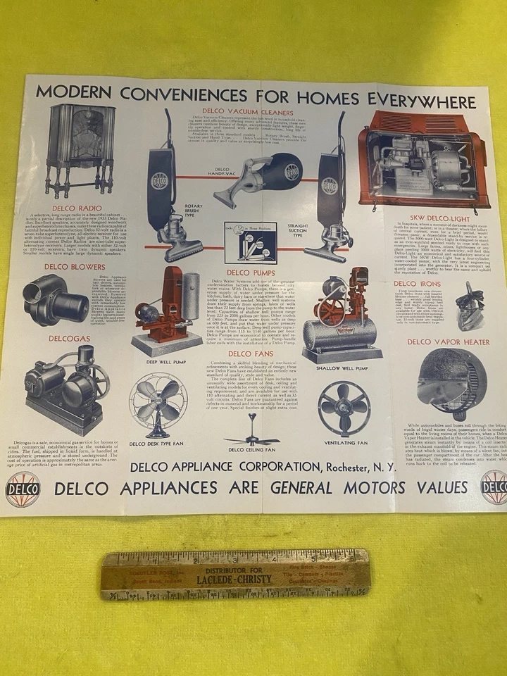 ORIGINAL DELCO APPLIANCE FOLD OUT BROCHURE HIT MISS OLD ENGINE - Image 4 of 4