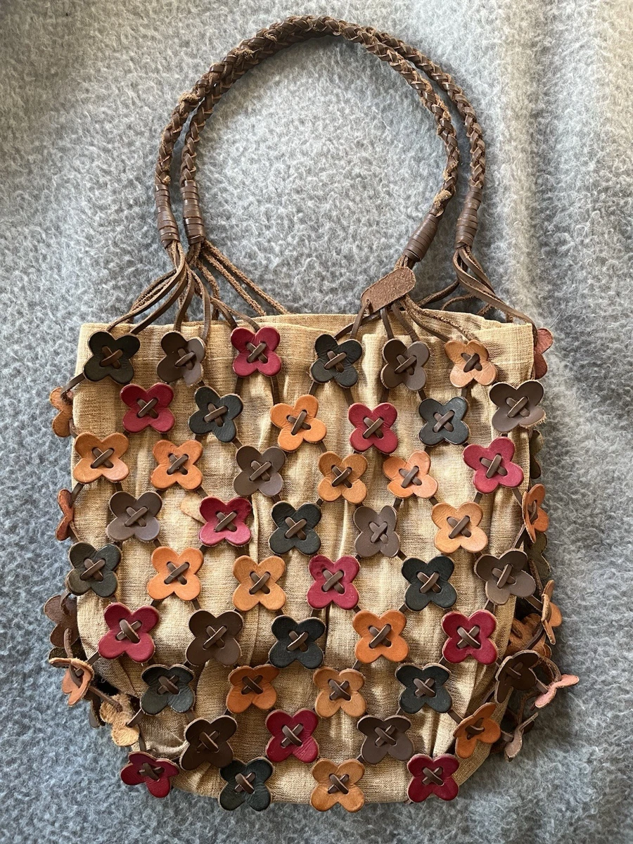 Sac Miss Sixty En Cuir Véritable - Marron Et Violet - Sac à épaule D'occasion