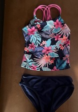 GIRLS CAT  JACK 2 PIECE SWIMSUIT SIZE S 6-7