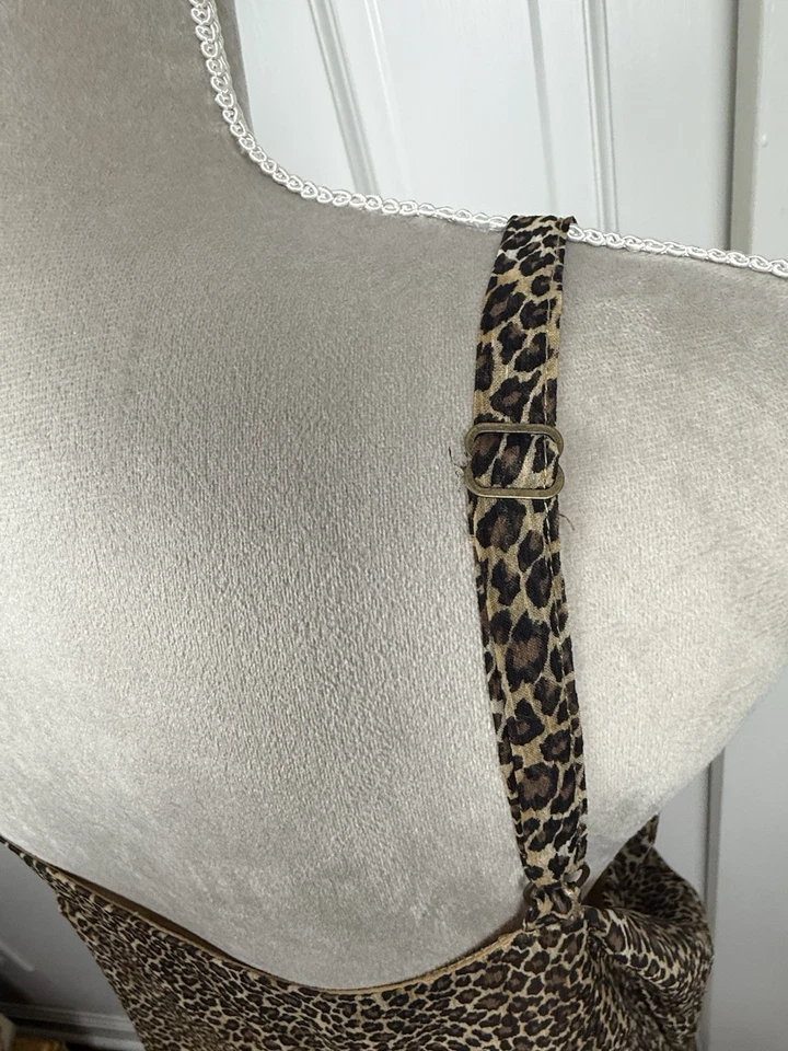 Vintage Y2K Babydoll Leopardo Camisola Lencería Grande Gasa Forrada Coqueta Foto 4 de 4