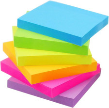 Early Buy Sticky Notes 6 Bright Color 6 Pads Self-Stick Notes 3 in * 3 In, 100 S