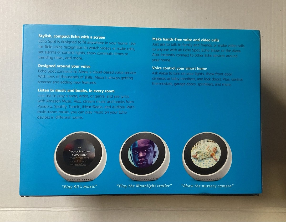 Amazon Echo Spot Smart Assistant - White for sale online | eBay